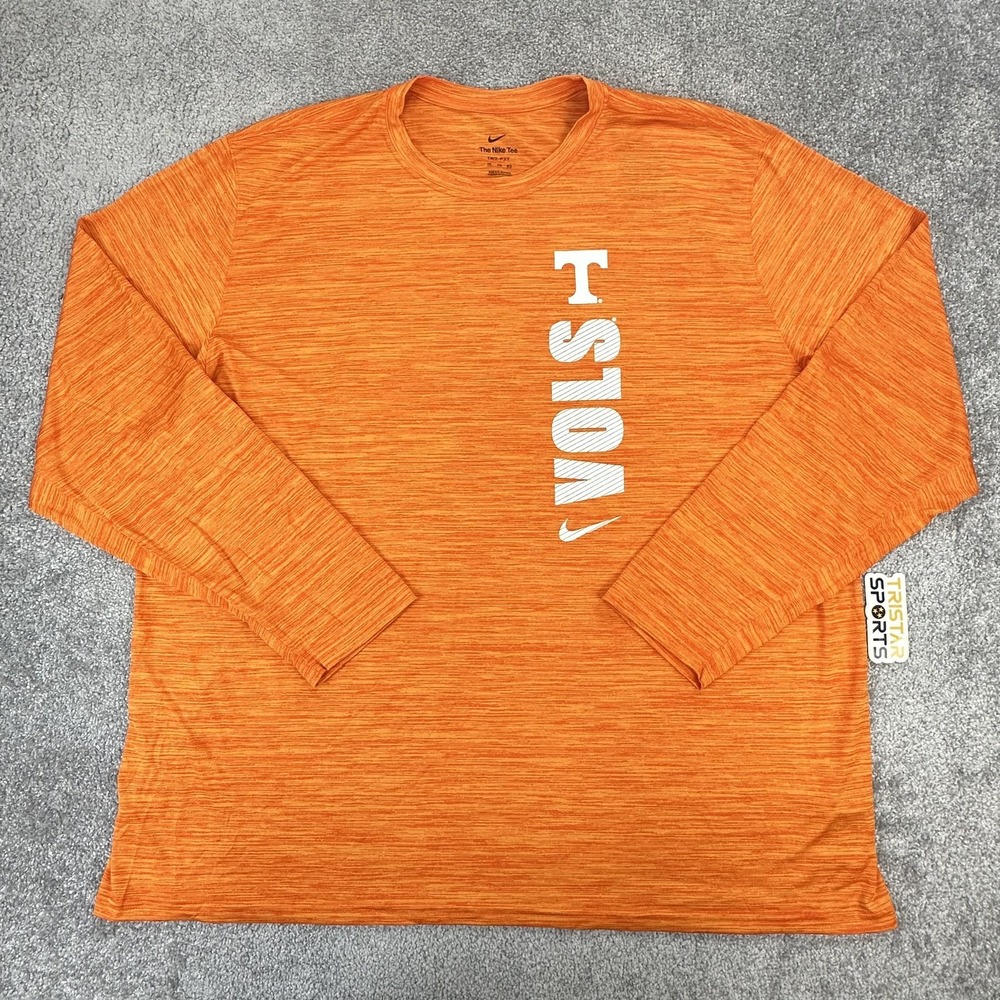 Tennessee Volunteers Shirt Mens 4XL Orange Nike Dri-FIT Long Sleeve NCAA Vols